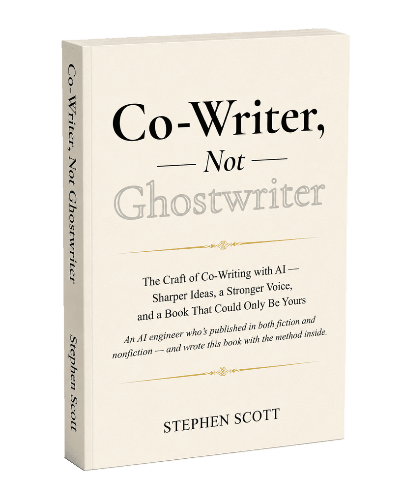 Co-Writer, Not Ghostwriter — 3D book cover